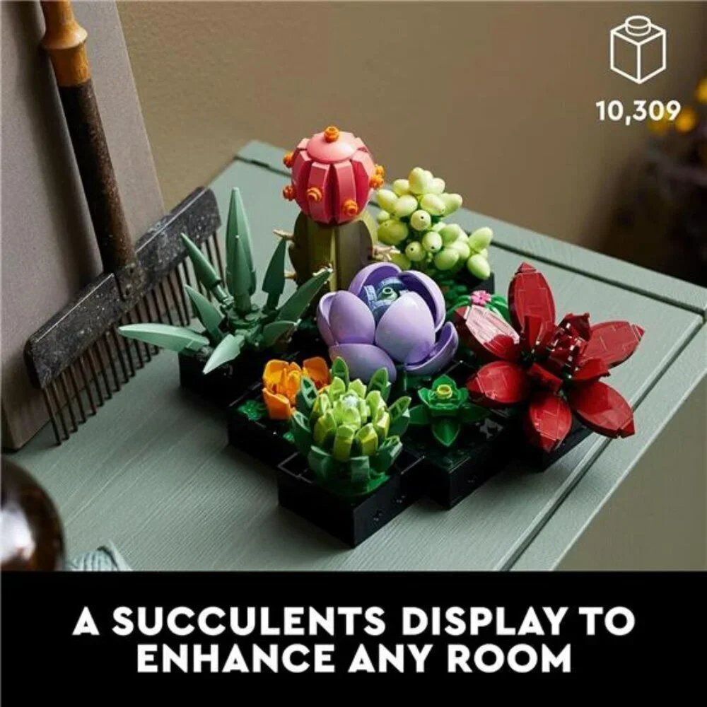 LEGO Succulents Set Artificial Plant Indoor Desk Decor Gift for Adults